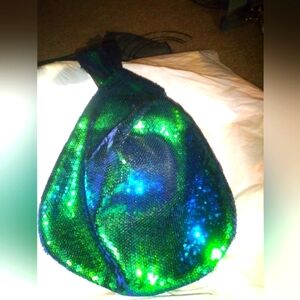 Sequin Evening Bag - Blue and Green